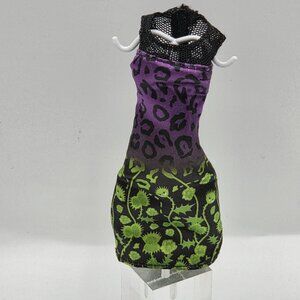 Monster High Clawvenus Clawdeen Freaky Fusion Black Green Purple Dress